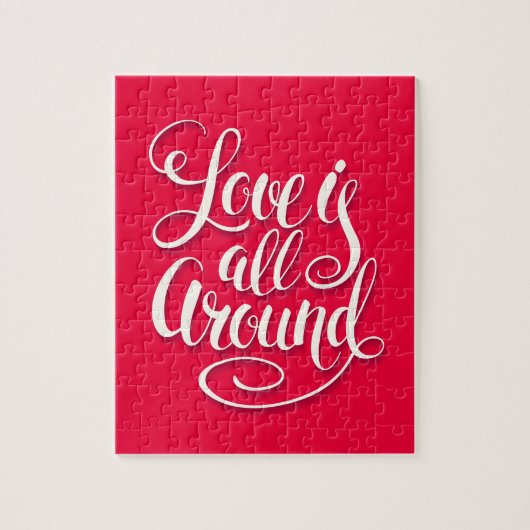 Liefde zit allemaal rond het script dat roze laat  legpuzzel (Verticaal)