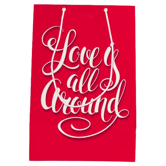 Liefde zit allemaal rond het script dat roze laat  medium cadeauzakje (Achterkant)