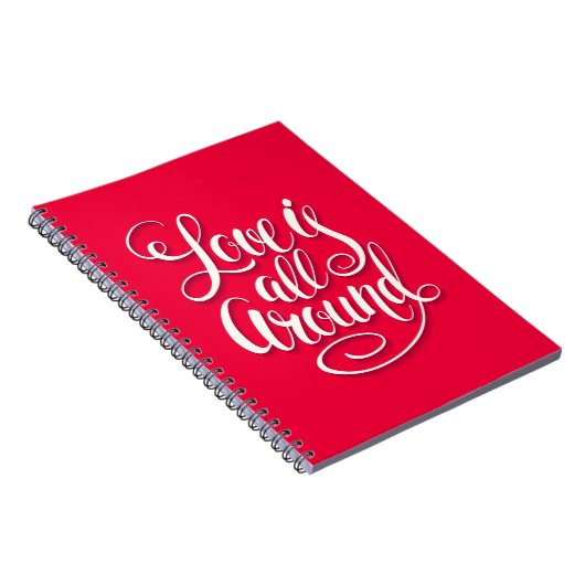 Liefde zit allemaal rond het script dat roze laat  notitieboek (Rechterzijde)