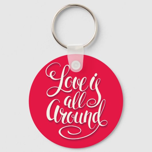 Liefde zit allemaal rond het script dat roze laat  sleutelhanger (Voorkant)