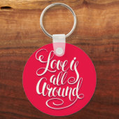 Liefde zit allemaal rond het script dat roze laat  sleutelhanger (Achterkant)