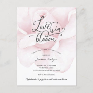 Liefde zit in bloei, eenvoudig modern vrijgezellen uitnodiging briefkaart