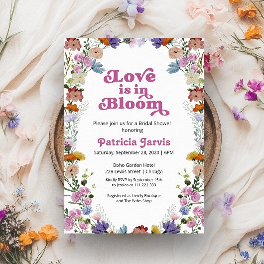 Liefde zit in bloei Vrijgezellenfeest Wildflower Kaart