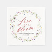 Liefde zit in bloei Vrijgezellenfeest Wildflower Servet (Voorkant)