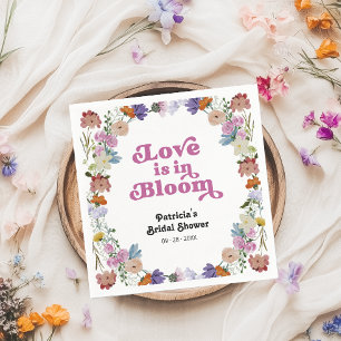 Liefde zit in bloei Vrijgezellenfeest Wildflower Servet