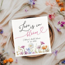 Liefde zit in bloei Vrijgezellenfeest Wildflower Servet