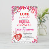 Liefde zit in de Air Bridal Shower Invitation Kaart (Staand voorkant)