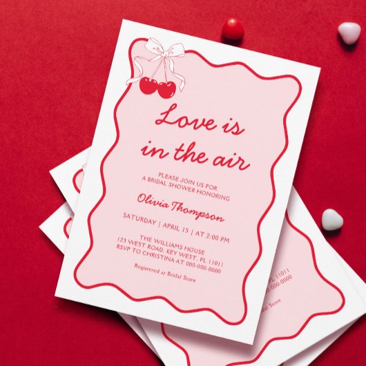 Liefde zit in de Air Bridal Shower Invitation Kaart