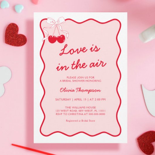 Liefde zit in de Air Bridal Shower Invitation Kaart