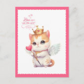 Liefde zit in de Air Chibi Angel Kitten Valentijn Feestdagenkaart (Voorkant)