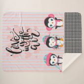 Liefde zit in de Air Penguin Pset Blanket Sherpa Deken (Voorkant (horizontaal))