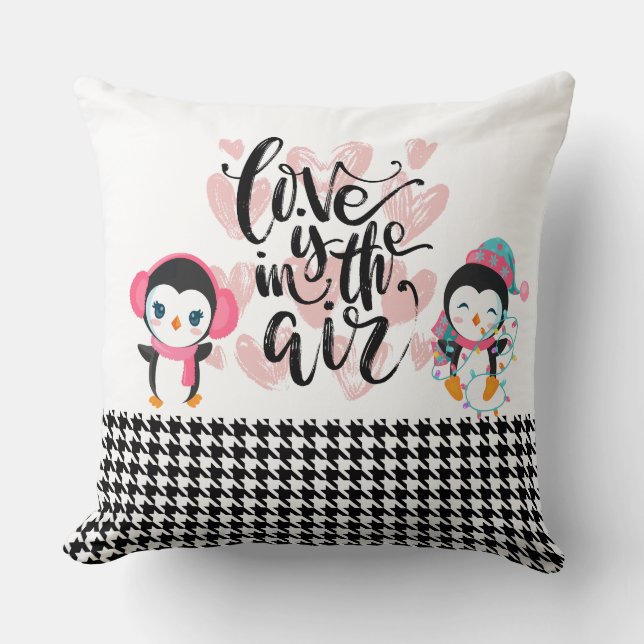 Liefde zit in de Air Penguin Pset Pillow Kussen (Voorkant)