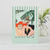 Liefde zit in de Air Valentijnsdag Party Kaart (Staand voorkant)