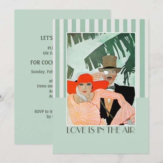 Liefde zit in de Air Valentijnsdag Party Kaart (Voorkant / Achterkant)