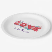 Liefde zit in de Air Waterverf Typografie Papieren Bordje (Gekanteld)