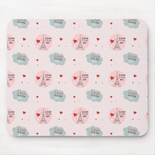 Liefde zit in de eiffeltoren en harten patter muismat (Voorkant)