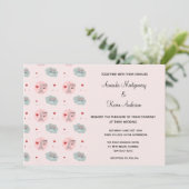 Liefde zit in de Eiffeltoren en het Hart Wedding Kaart (Staand voorkant)