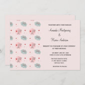 Liefde zit in de Eiffeltoren en het Hart Wedding Kaart (Voorkant / Achterkant)