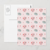 Liefde zit in de eiffeltoren en het hartenpatroon briefkaart (Voorkant / Achterkant)