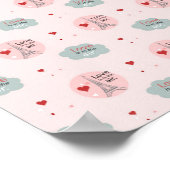 Liefde zit in de eiffeltoren en het hartenpatroon poster (Hoek)