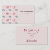 Liefde zit in de eiffeltoren en het hartenpatroon visitekaartje (Voorkant / Achterkant)