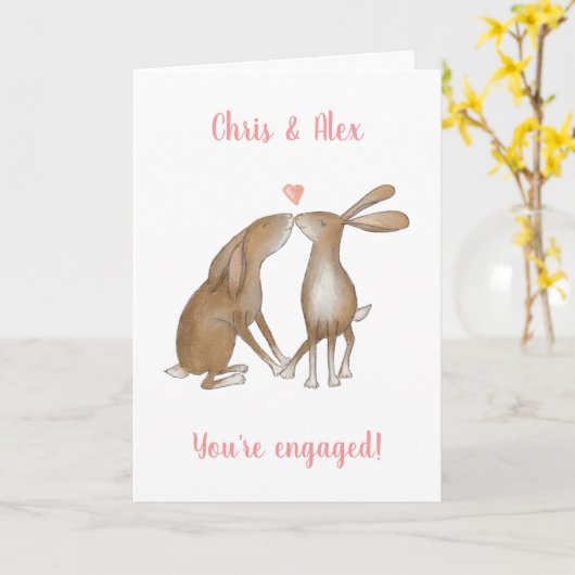 Liefde zit in de hare verloving kaart (Gele Bloem)