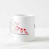 Liefde zit in de kaarten koffiemok (Voorkant links)