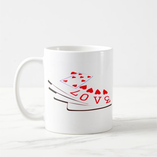 Liefde zit in de kaarten koffiemok (Links)