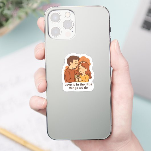 Liefde zit in de kleine dingen sticker (Telefoon)