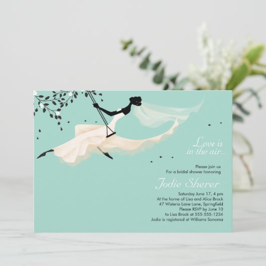 Liefde zit in de lucht - Bridal Shower Invitation Kaart (Staand voorkant)