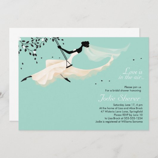 Liefde zit in de lucht - Bridal Shower Invitation Kaart (Voorkant / Achterkant)