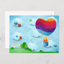 Liefde zit in de lucht briefkaart