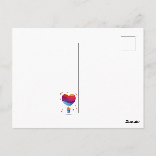 Liefde zit in de lucht briefkaart (Achterkant)