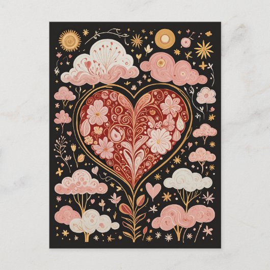 Liefde zit in de lucht briefkaart (Voorkant)