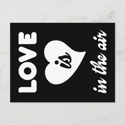Liefde zit in de lucht briefkaart (Voorkant)