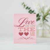 Liefde zit in de lucht briefkaart (Staand voorkant)