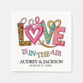 Liefde zit in de lucht bruiloft servet (Voorkant)