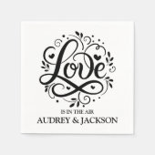 Liefde zit in de lucht bruiloft servet (Voorkant)