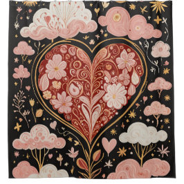 Liefde zit in de lucht douchegordijn