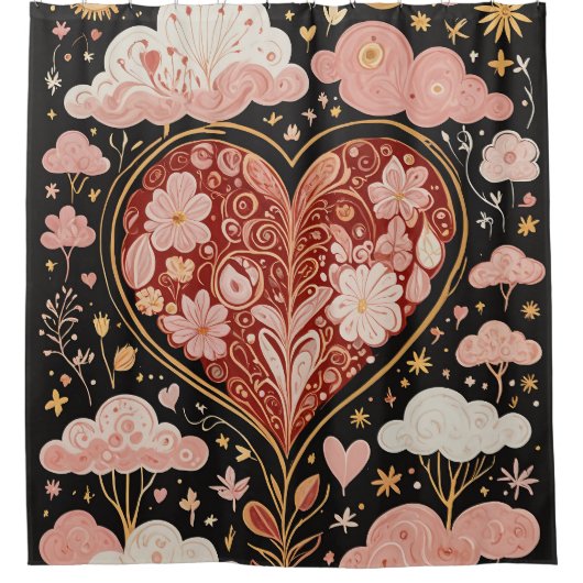 Liefde zit in de lucht douchegordijn (Voorkant)