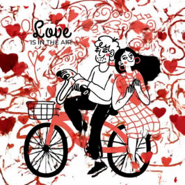 Liefde zit in de lucht feestdagenkaart