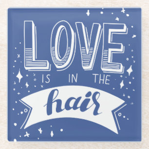 Liefde zit in de lucht glazen onderzetter