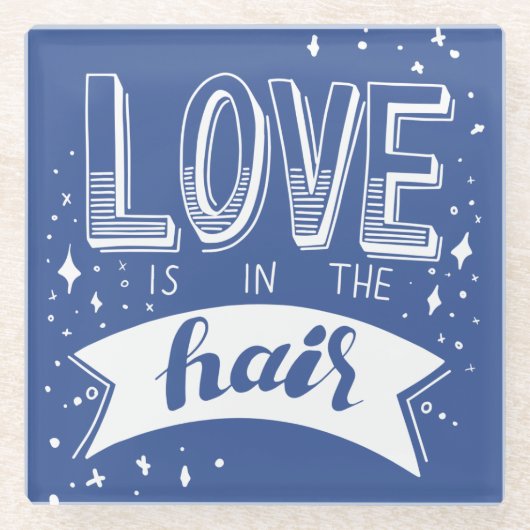 Liefde zit in de lucht glazen onderzetter (Voorkant)