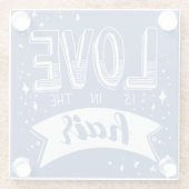 Liefde zit in de lucht glazen onderzetter (Achterkant)