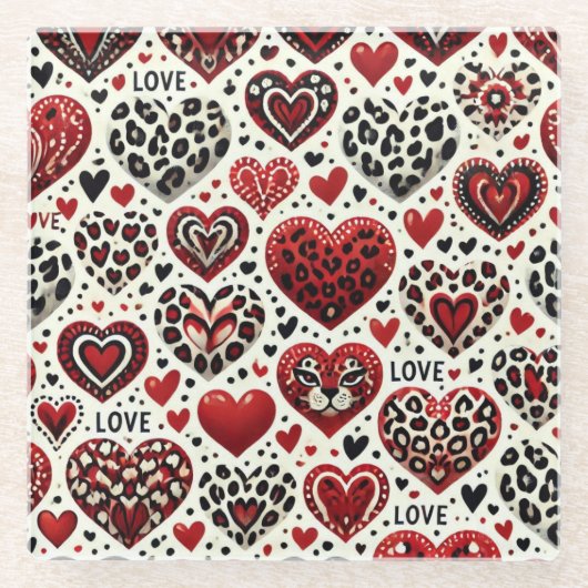 Liefde zit in de lucht glazen onderzetter (Voorkant)