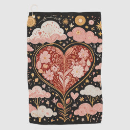 Liefde zit in de lucht golfhanddoek