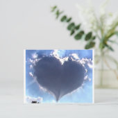 Liefde zit in de lucht: Heart Shaped Cloud: Wedden Briefkaart (Staand voorkant)