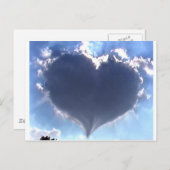 Liefde zit in de lucht: Heart Shaped Cloud: Wedden Briefkaart (Voorkant / Achterkant)