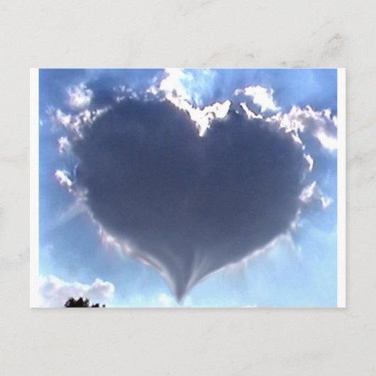 Liefde zit in de lucht: Heart Shaped Cloud: Wedden Briefkaart (Voorkant)