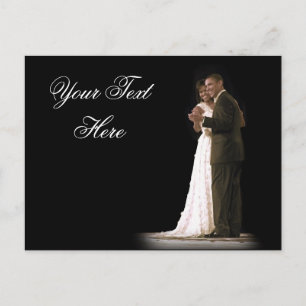 Liefde zit in de lucht, het eerste paar dansen briefkaart